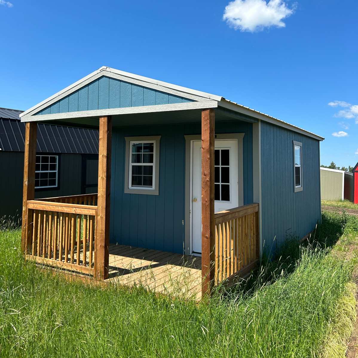 Premier portable cabin with porch in Alberta
